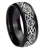 10mm-Celtic-Braided-Dome-Brush-Black-Tungsten-Carbide-Men's-Engagement-Band