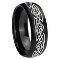 10mm Celtic Braided Dome Brush Black Tungsten Carbide Men's Engagement Band