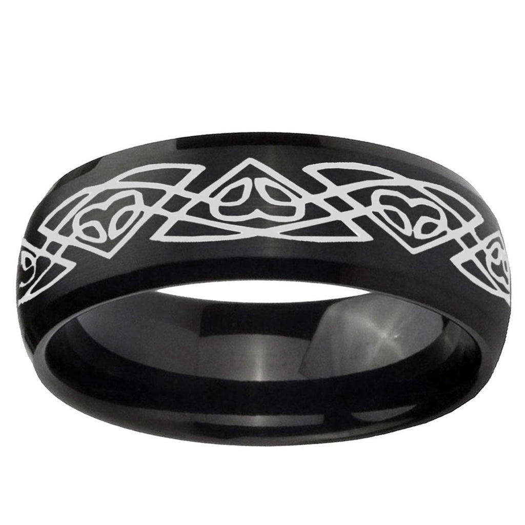 10mm Celtic Braided Dome Brush Black Tungsten Ring