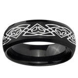 5, 8mm Celtic Braided Dome Brush Black Tungsten Ring