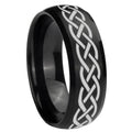 10mm Celtic Knot Dome Brush Black Tungsten Carbide Men's Engagement Band