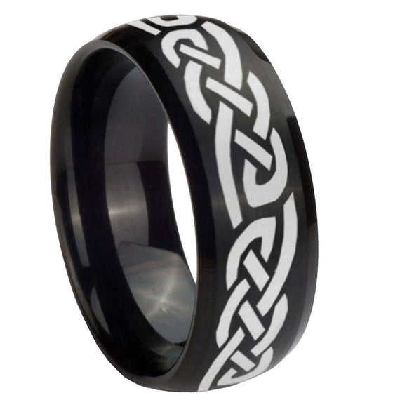 8mm-Celtic-Knot-Infinity-Love-Dome-Brush-Black-Tungsten-Carbide-Engagement-Ring
