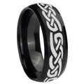 10mm Celtic Knot Infinity Love Dome Brush Black Tungsten Carbide Men's Engagement Band
