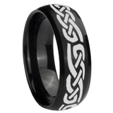 8mm Celtic Knot Infinity Love Dome Brush Black Tungsten Carbide Engagement Ring