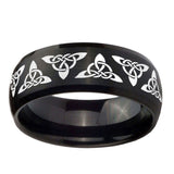 10mm-Celtic-Knot-Dome-Brush-Black-Tungsten-Carbide-Men's-Engagement-Band