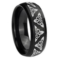 10mm Celtic Knot Dome Brush Black Tungsten Carbide Men's Engagement Band