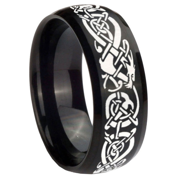 8mm-Celtic-Knot-Dragon-Dome-Brush-Black-Tungsten-Carbide-Wedding-Band-Mens