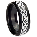 10mm-Celtic-Knot-Dome-Brush-Black-Tungsten-Carbide-Men's-Engagement-Ring