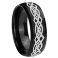 10mm Celtic Knot Dome Brush Black Tungsten Carbide Men's Engagement Ring