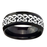 10mm-Celtic-Knot-Love-Dome-Brush-Black-Tungsten-Carbide-Men's-Engagement-Band