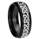 10mm Celtic Knot Love Dome Brush Black Tungsten Carbide Men's Engagement Band