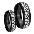 Celtic Knot Love Dome Brush Black Tungsten His And Hers Ring