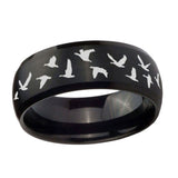 10mm-Flying-Geese-Hunting-Dome-Brush-Black-Tungsten-Carbide-Men's-Engagement-Band