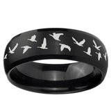 5, 8mm Flying Geese Hunting Dome Brush Black Tungsten Ring