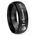 8MM Pokeball Pokemon Dome Matte Black Mens Wedding Bands Silver
