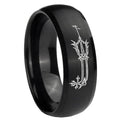 8MM Geekery Oathkeeper Kingdom Hearts Dome Matte Black Mens Wedding Bands Silver