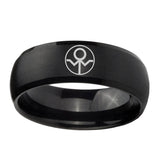 5, 8mm Gray Lantern Dome Matte Black Silver Wedding Bands For Him