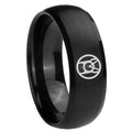 8MM Larfleeze Green Lantern Dome Matte Black Mens Wedding Bands Silver