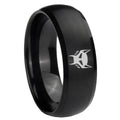 8MM Transformers Maximal Dome Matte Black Mens Wedding Bands Silver