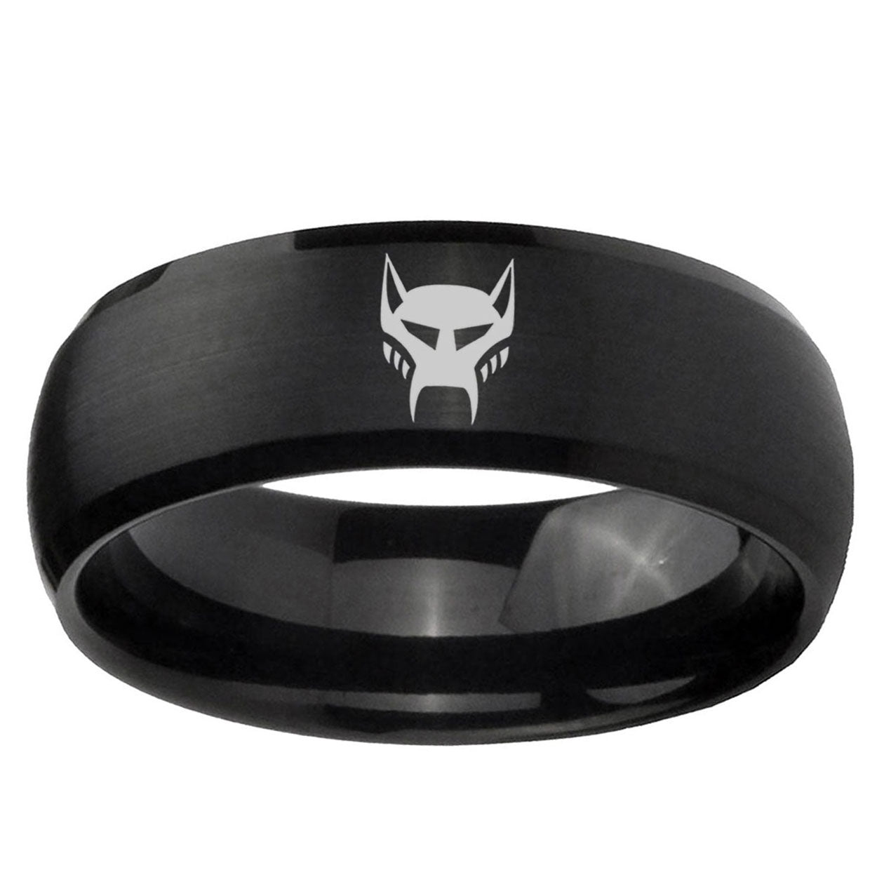 5MMTransformers Maximal Dome Matte Black Mens Wedding Bands Silver