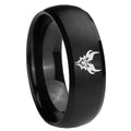 8MM Transformers Shatterback Dome Matte Black Mens Wedding Bands Silver
