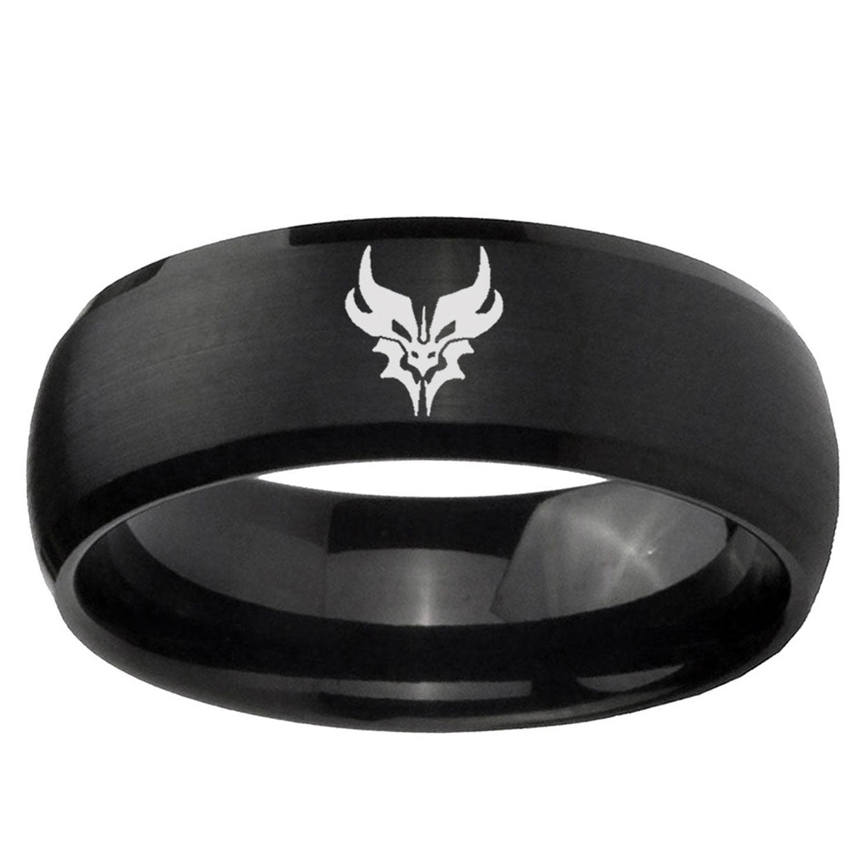 5MMTransformers Shatterback Dome Matte Black Mens Wedding Bands Silver