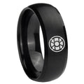 8MM Gold Lantern Dome Matte Black Mens Wedding Bands Silver