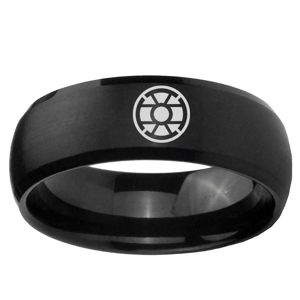 5MMGold Lantern Dome Matte Black Mens Wedding Bands Silver