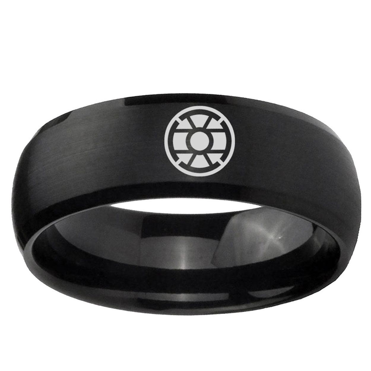 5MMGold Lantern Dome Matte Black Mens Wedding Bands Silver
