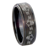 10mm-Irish-Claddagh-Step-Edges-Brush-Black-Tungsten-Mens-Engagement-Ring