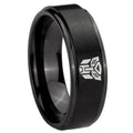 10mm Transformers Autobot Step Edges Brush Black Tungsten Mens Bands Ring