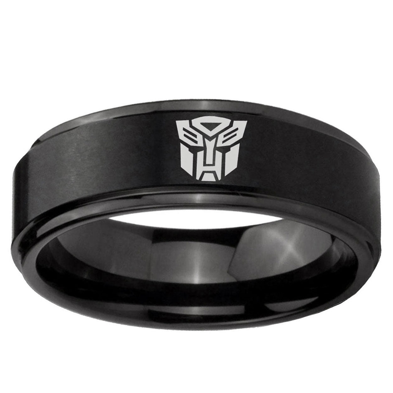 10mm Transformers Autobot Step Edge Brush BlackTungsten Ring