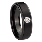 10mm-Chief-Master-Sergeant-Vector-Step-Edges-Brush-Black-Tungsten-Mens-Ring