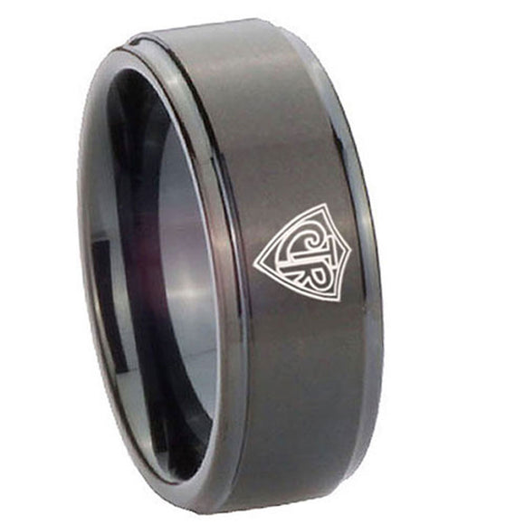 10mm-CTR-Step-Edges-Brush-Black-Tungsten-Carbide-Mens-Wedding-Ring