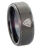 8mm-CTR-Step-Edges-Brush-Black-Tungsten-Carbide-Mens-Promise-Ring
