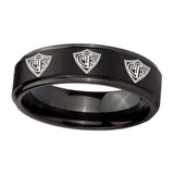 10mm-Multiple-CTR-Step-Edges-Brush-Black-Tungsten-Carbide-Men's-Wedding-Ring