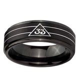 10mm-Masonic-32-Duo-Line-Freemason-Step-Edges-Brush-Black-Tungsten-Carbide-Mens-Engagement-Band