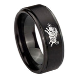 10mm-Wild-Boar-Step-Edges-Brush-Black-Tungsten-Men's-Promise-Rings