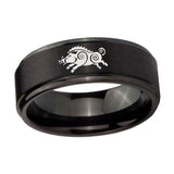 10mm-Wild-Boar-Step-Edges-Brush-Black-Tungsten-Men's-Promise-Rings