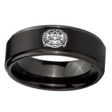 10mm-Masonic-32-Degree-Freemason-Step-Edges-Brush-Black-Tungsten-Carbide-Mens-Engagement-Band
