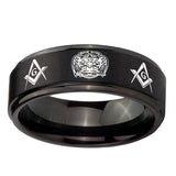 10mm-Masonic-32-Design-Step-Edges-Brush-Black-Tungsten-Mens-Engagement-Ring