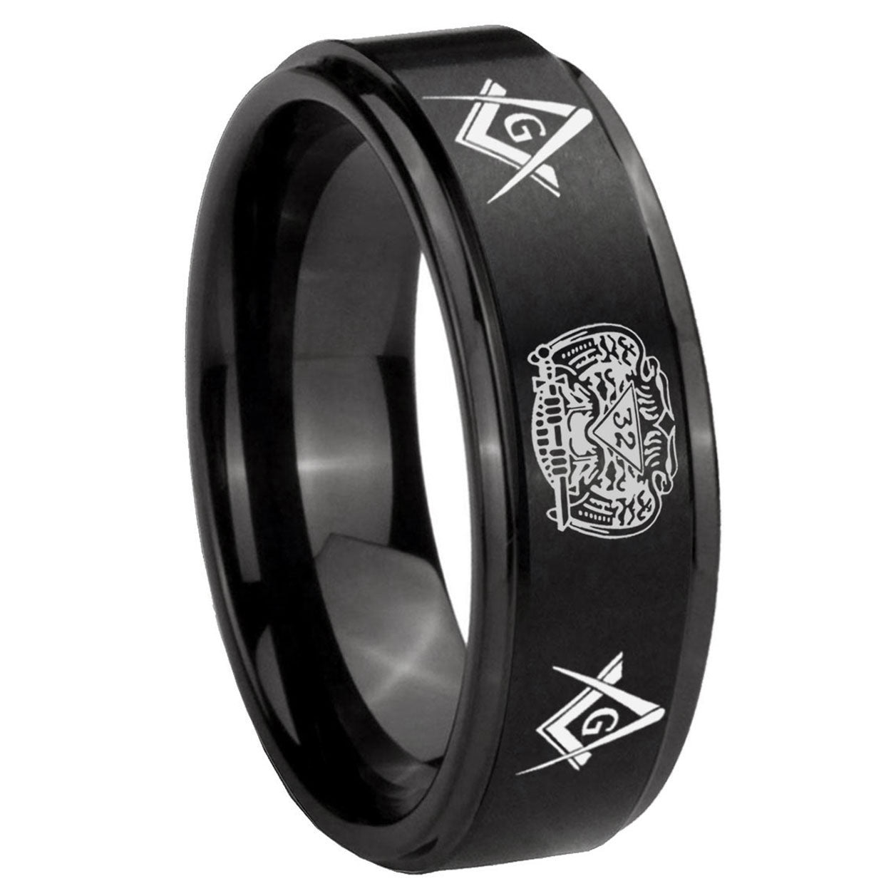 Celtic Triangle Fleur Delis Tungsten Carbide Wedding Set Ring