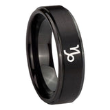 8mm-Capricorn-Zodiac-Step-Edges-Brush-Black-Tungsten-Wedding-Engagement-Ring