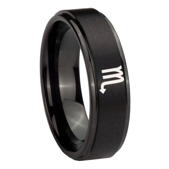 8mm-Scorpio-Horoscope-Step-Edges-Brush-Black-Tungsten-Carbide-Engagement-Ring