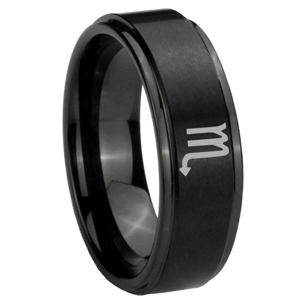 Taurus Horoscope Tungsten Carbide Bridal Ring Set