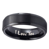 10mm-I-Love-You-Step-Edges-Brush-Black-Tungsten-Carbide-Wedding-Engraving-Ring