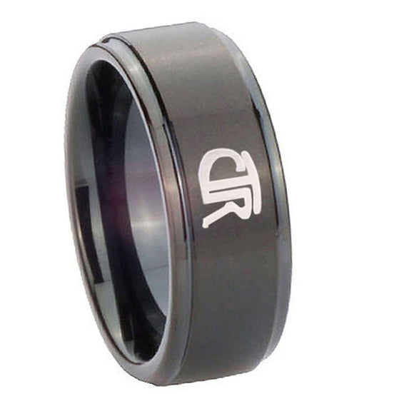 8mm-CTR-Step-Edges-Brush-Black-Tungsten-Carbide-Mens-Wedding-Band