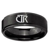10mm CTR Step Edge Brush Black Tungsten Ring