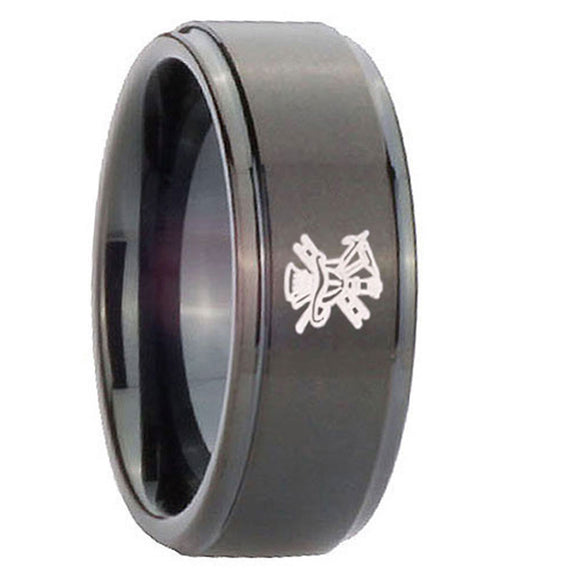 10mm-Fireman-Step-Edges-Brush-Black-Tungsten-Carbide-Mens-Anniversary-Ring