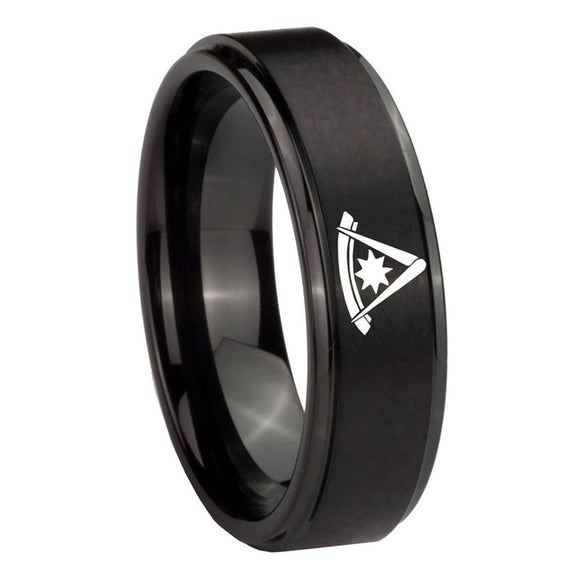 8mm-Pester-Master-Masonic-Step-Edges-Brush-Black-Tungsten-Mens-Wedding-Band